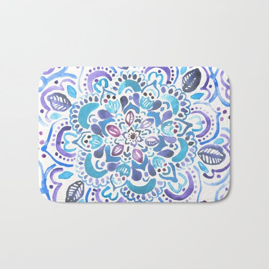 The Blues - Watercolor Mandala Bath Mat