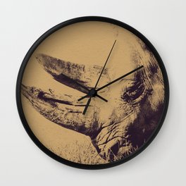 Rhino Print Wall Clock
