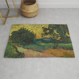 Vincent Van Gogh - Landscape at twilight Area & Throw Rug