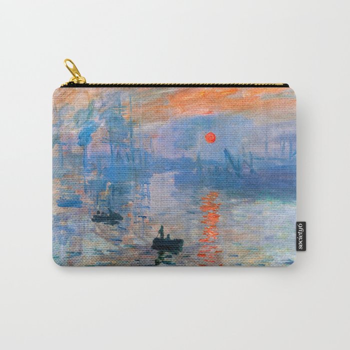 Claude Monet Ocean Sunrise Oil Painting Carry-All Pouch