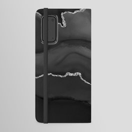 Black & Silver Agate Texture 01 Android Wallet Case