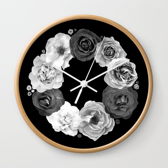 Rose Wreath I Wall Clock