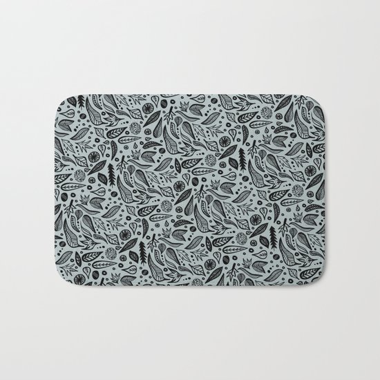 Dark Leaves Bath Mat