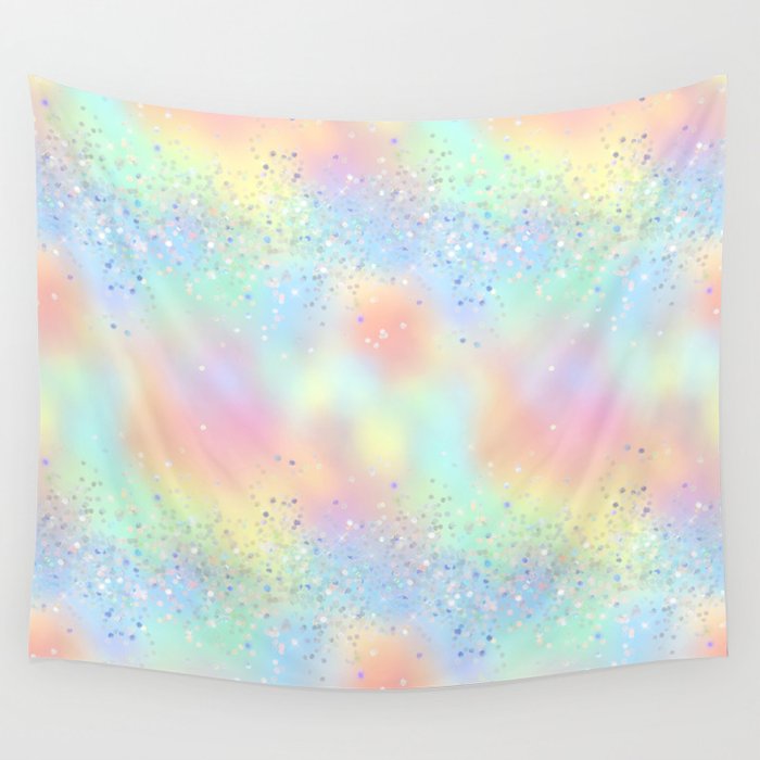 Pretty Holographic Glitter Rainbow Wall Tapestry