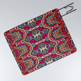 Colorful Oriental Rug Mandala Boho Pattern Picnic Blanket