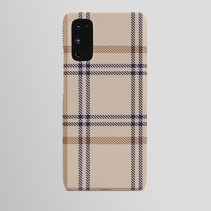 Brown Plaid Tartan Textured Pattern Android Case