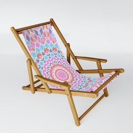 Boho Colorful Muted Mandala 3 Sling Chair