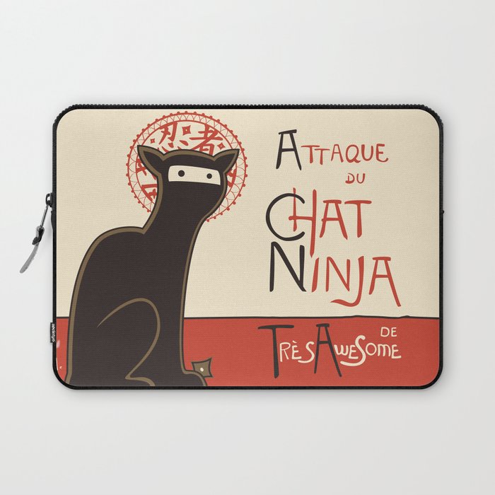 A French Ninja Cat (Le Chat Ninja) Laptop Sleeve