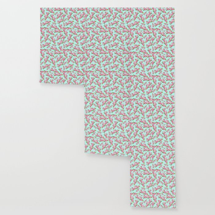 Pink Mint Green Floral Wallpaper By Lilkiddies Society6