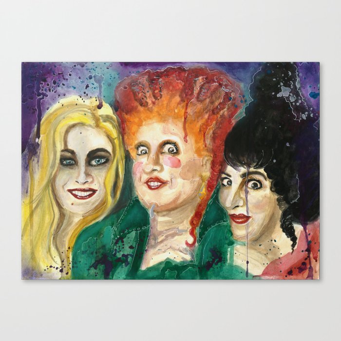 Hocus Pocus Watercolor Painting Canvas Print By Noahsartwork