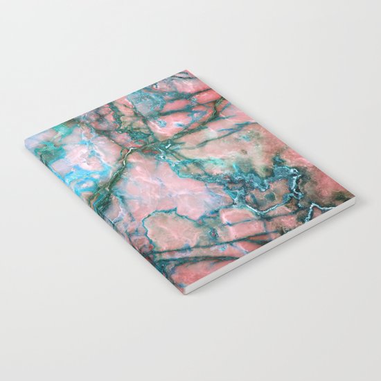Pink and Blue Marble Notebook