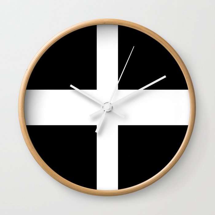 Saint Piran S Flag Of Cornwall Uk Wall Clock Saint Piran S Flag Of Cornwall Uk Wall Clock