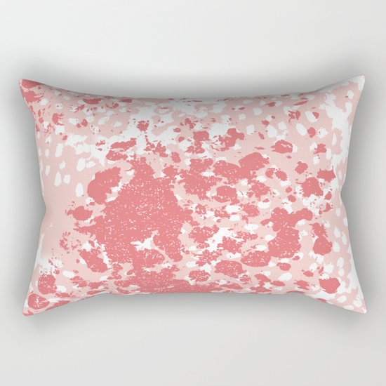 Abstract minimal pink and coral painting home decor abstract charlotte winter art Rectangular Pillow