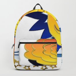 Doodle Sun-flower-man, abstract, fun design Backpack