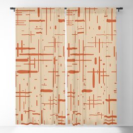 Mid-Century Modern Kinetikos Pattern in Beige and Burnt Orange  Blackout Curtain
