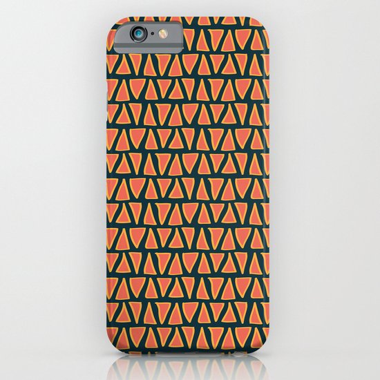 Desert Triangles - Geometric Orange and Blue Pattern iPhone & iPod Case