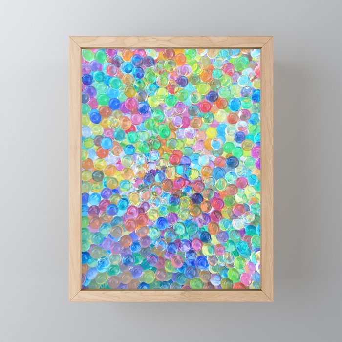 Colorful Rainbow Bubble Bead Texture  Framed Mini Art Print