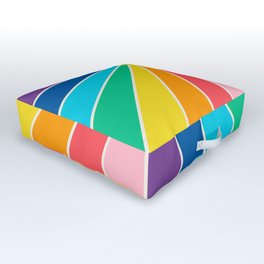 Rainbow Sun Rays Art Outdoor Floor Cushion