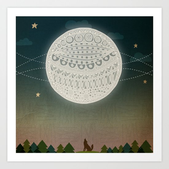 Light up the moon Art Print