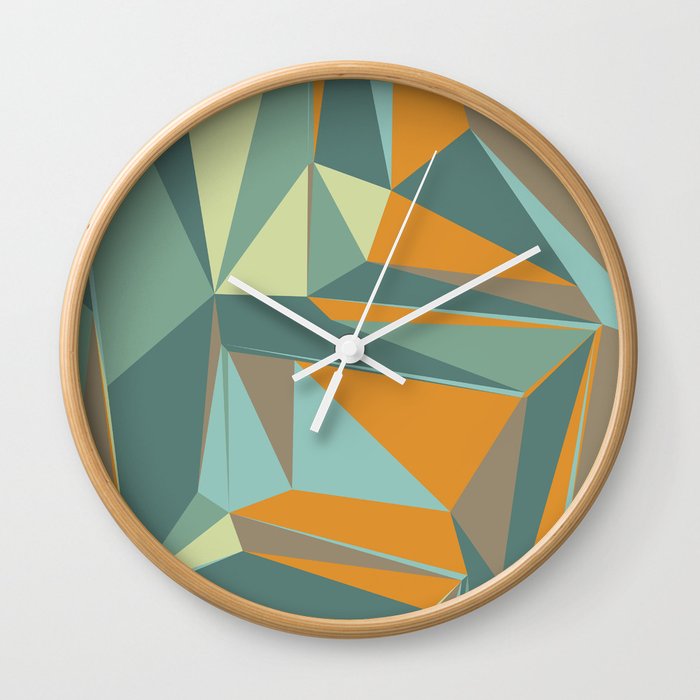 Abstract background with colorful triangles Wall Clock