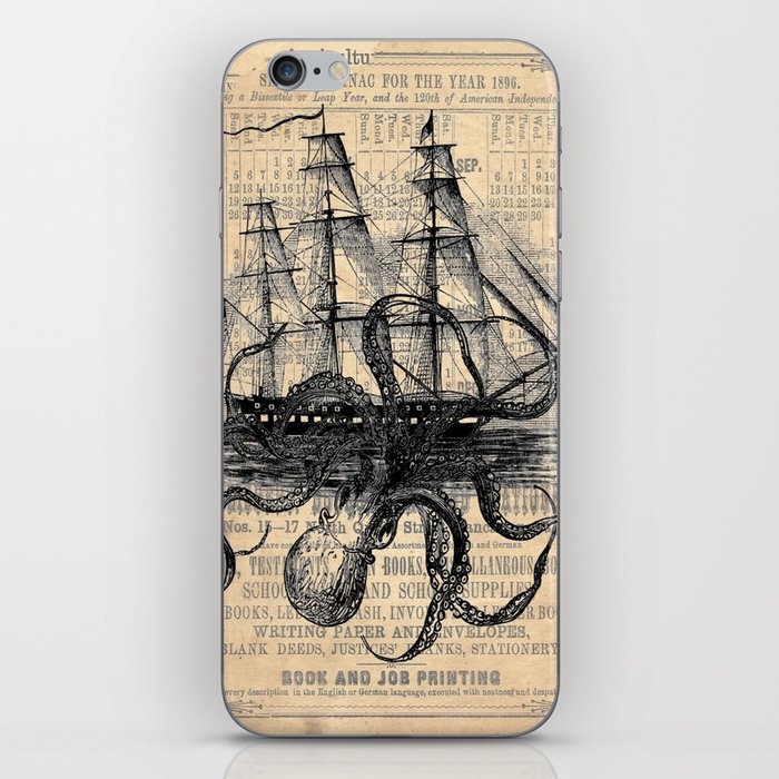 Vintage Kraken attacking ship illustration iphone 11 case Vintage Kraken attacking ship illustration iphone 11 case