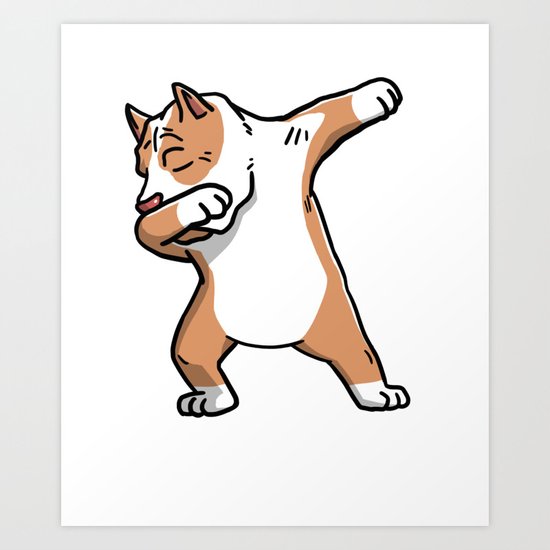 funny dabbing pit bull dog dab dance art print by barktrends
