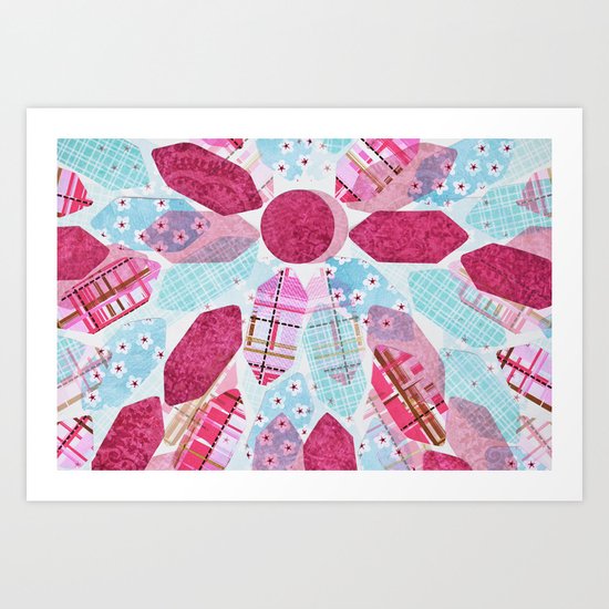 Patchwork-Collage Love Art Print
