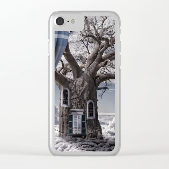 Home tree up in the clouds Clear iPhone Case
