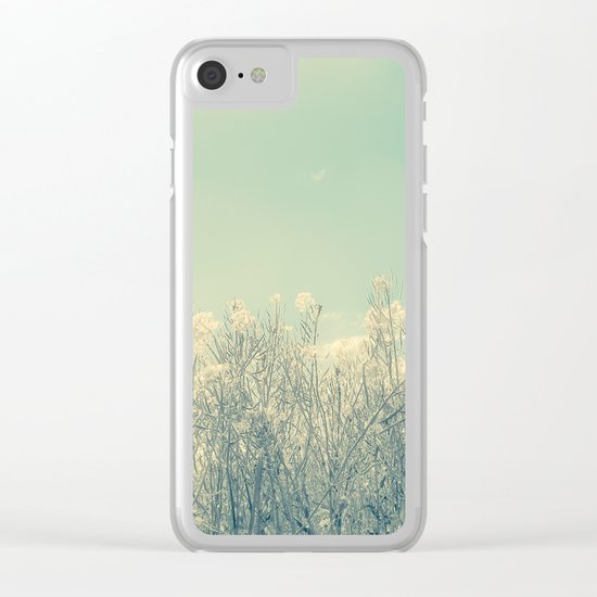Cotton Candy Wildflowers, Baby Blue Sky Clear iPhone Case