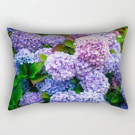 Purple Hydrangeas Blooming Rectangular Pillow