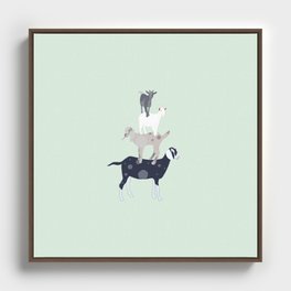 Goat Stack Framed Canvas