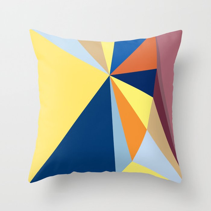 abstract pattern geometric triangle mosaic background low poly style Throw Pillow