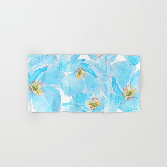 blue poppy pattern Hand & Bath Towel