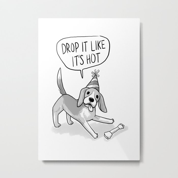 Party Beagle, Cute Dog Print! Metal Print