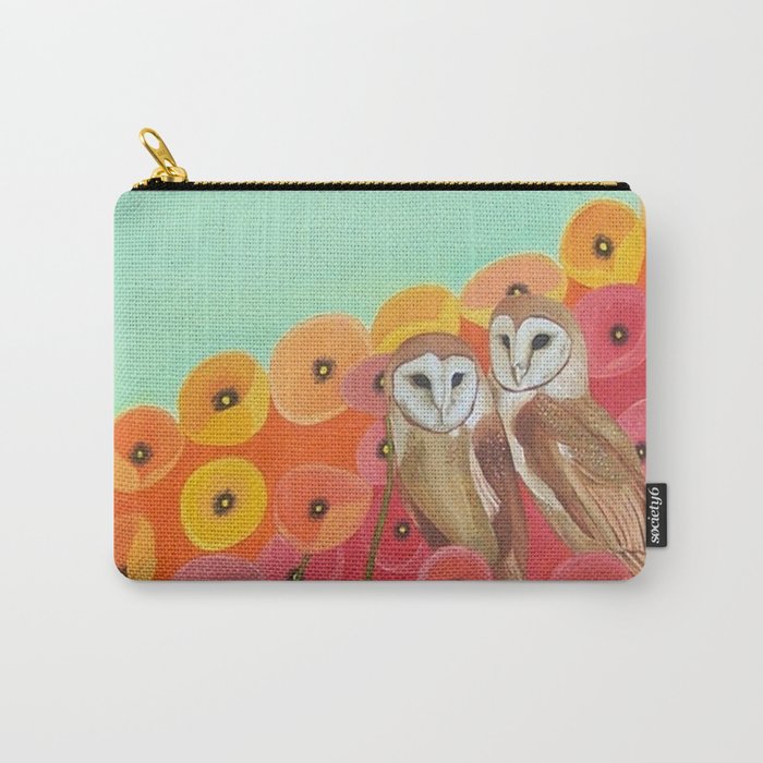 Owls in a Poppy Field Carry-All Pouch