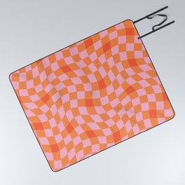 Summer marmalade love gingham checker pattern Picnic Blanket