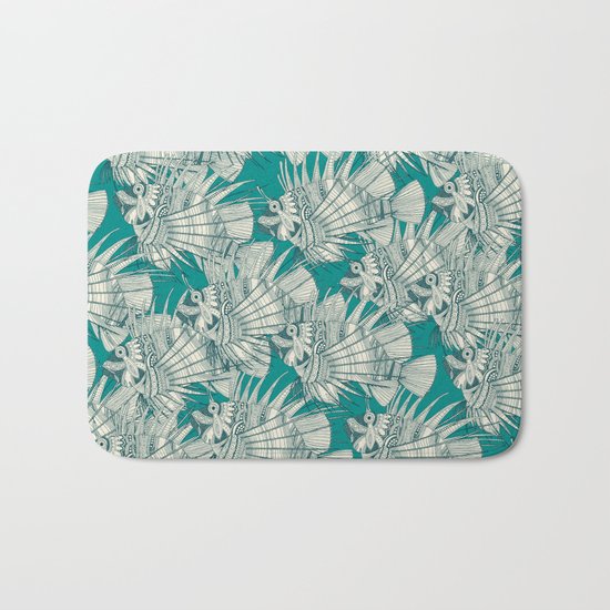 fish mirage teal Bath Mat