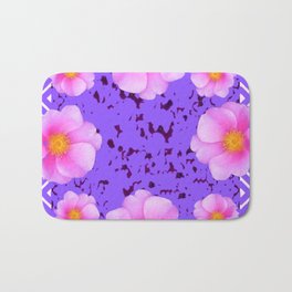 Fuchsia Pink Roses on Lilac Color Pattern Floral Art, Bath Mat | Gardenart, Pattern, Purple, Lilac, Acrylic, Purplecolor, Pink, Abstract, Pinkcolor, Realism 