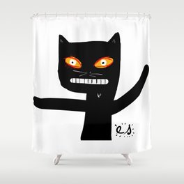 Le chat noir Shower Curtain