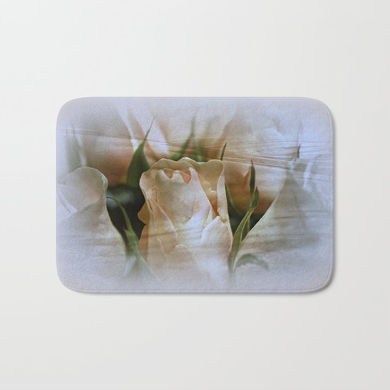 Cream Perfection Rose Abstract Bath Mat