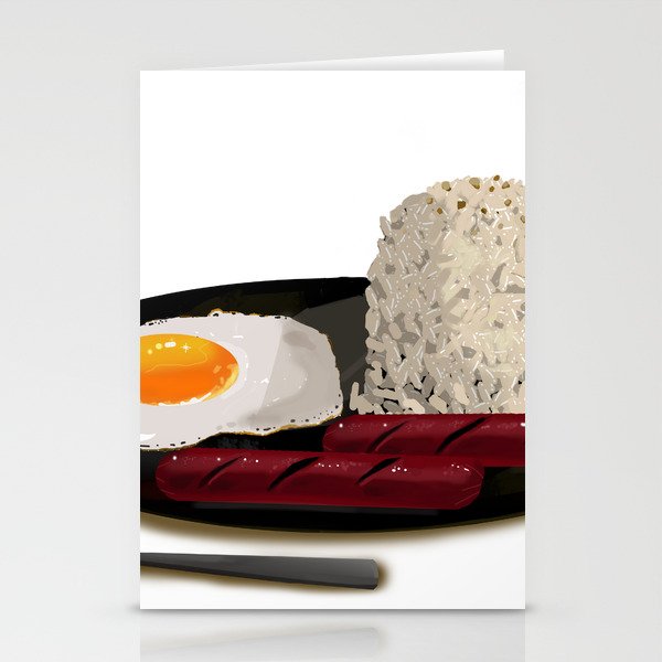 Hotsilog (hotdog, egg, fried rice) -filipino food Stationery Cards