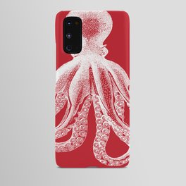 Octopus | Vintage Octopus | Tentacles | Red and White | Android Case