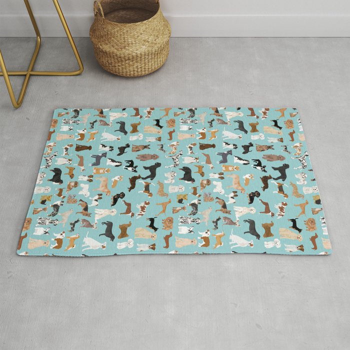 Dogs pattern print must have gifts for dog person mint dog breeds Rug
