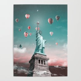 Statue of Liberty in sunset Poster