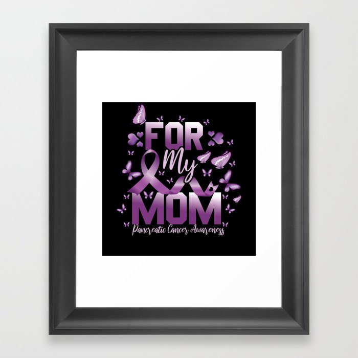Purple For Mom Pancreatic Cancer Awareness Framed Art Print