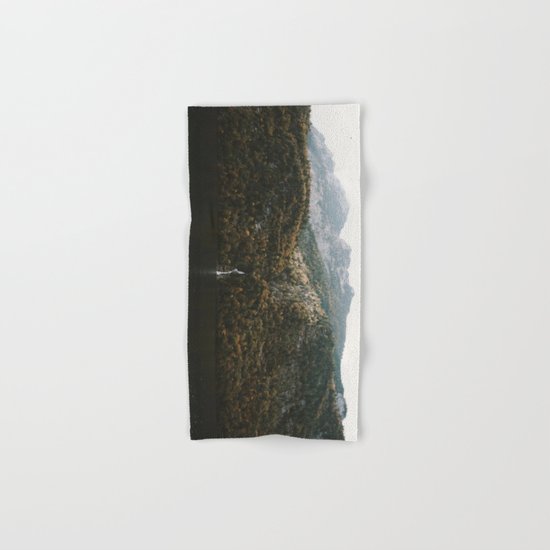 Autumn Waterfall at the Mountain Lake - Landscape Photography Hand & Bath Towel