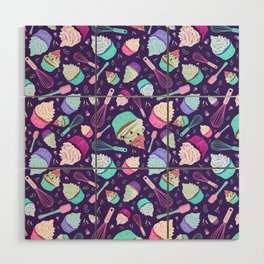 Whatever Frosts Your Cupcake Pattern Wood Wall Art