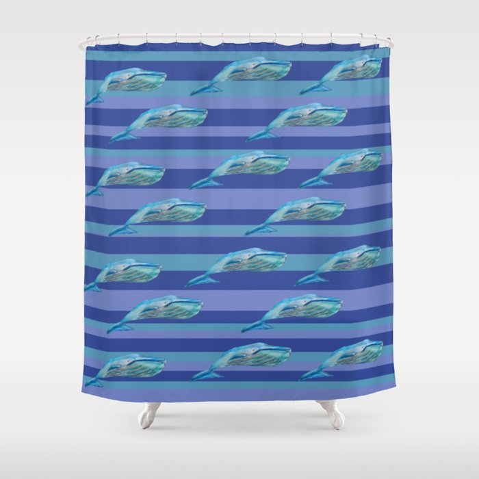Sperm whale Stripes  Shower Curtain