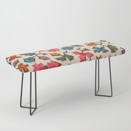 Textured Floral Bench