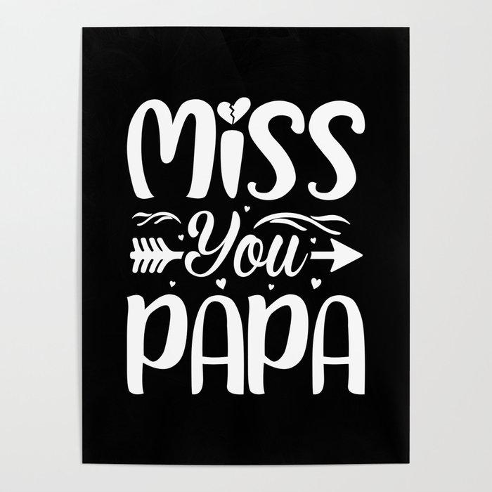 Miss you Papa retro Fathers day 2022 Poster